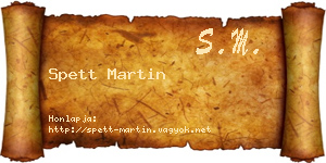 Spett Martin névjegykártya